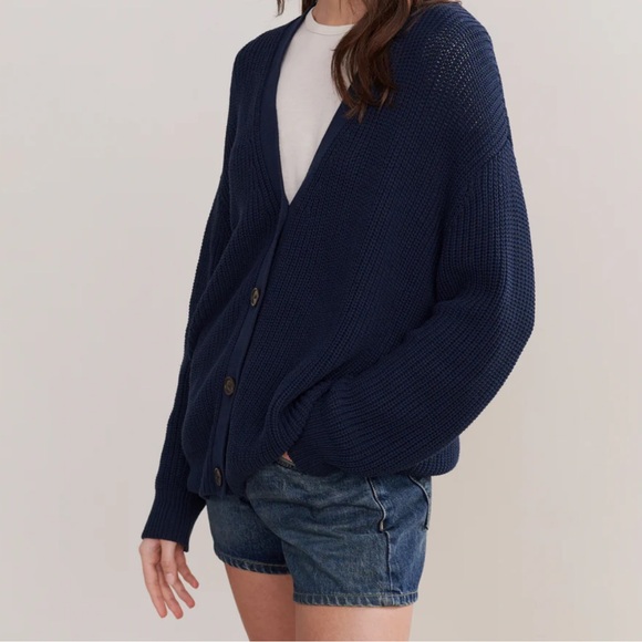 Jenni Kayne Cotton Cocoon Cardigan Navy XXS